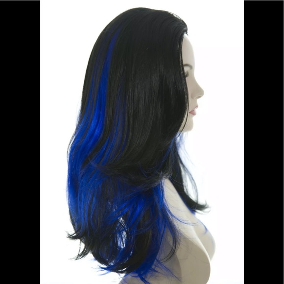 VANITY Dark Blue/Black Synthetic Wig Goth - Picture 7 of 9